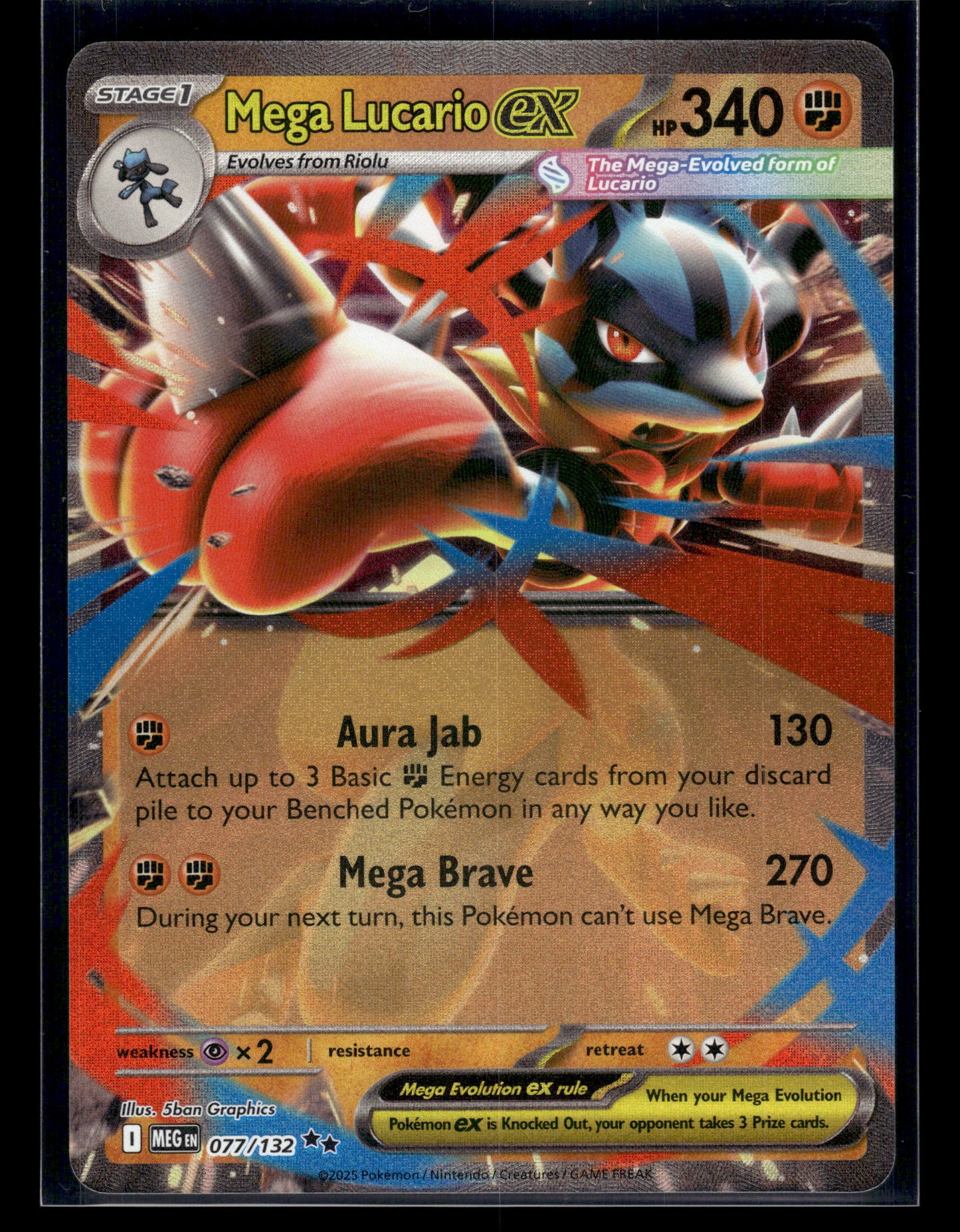 Mega Lucario ex #077/132 Mega Evolution NM