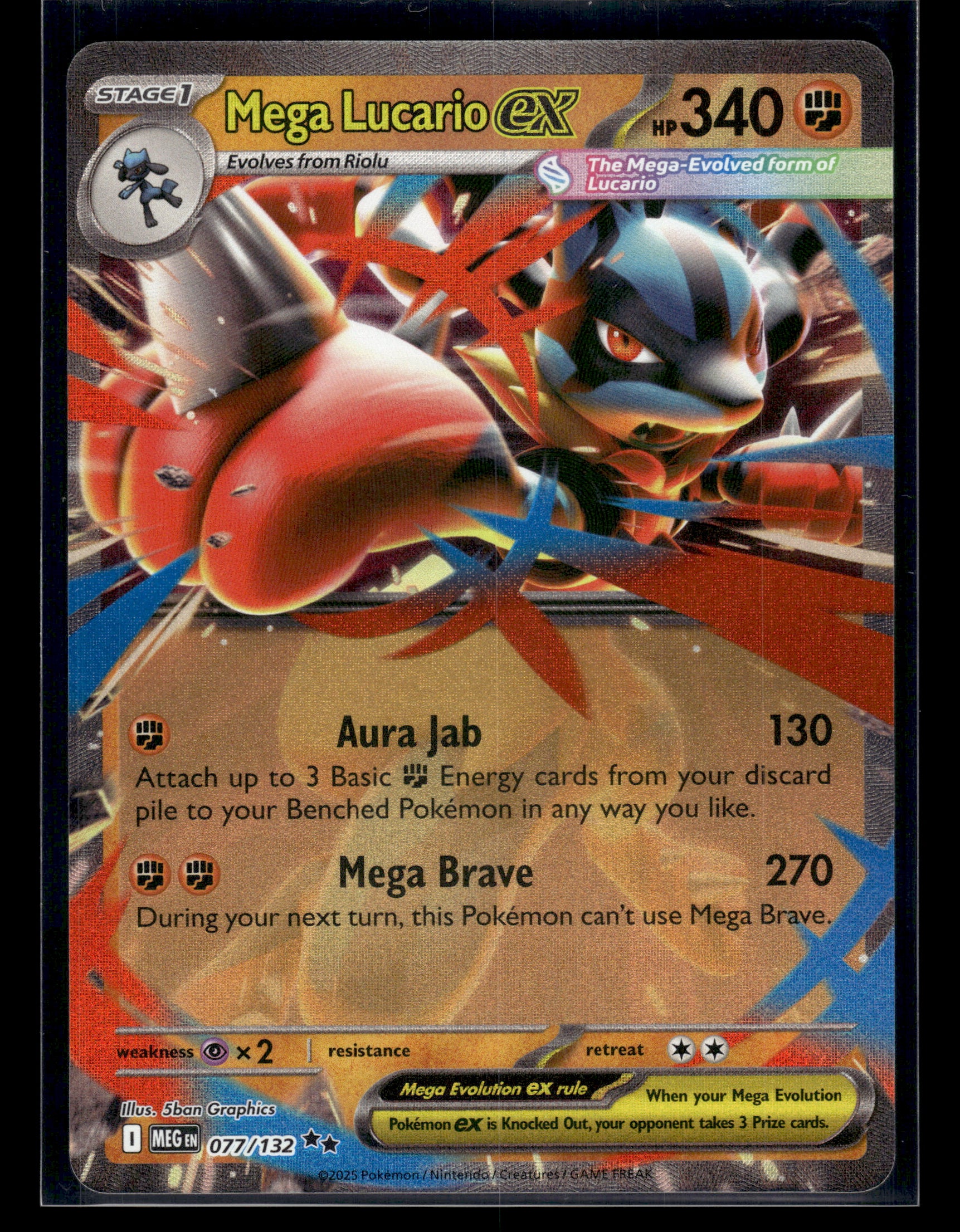 Mega Lucario ex #077/132 Mega Evolution NM