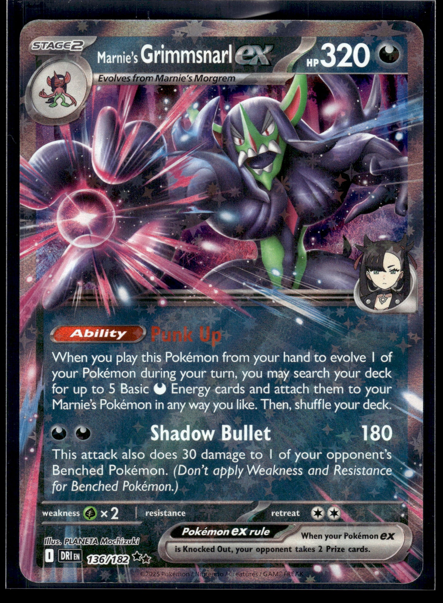 Marnie's Grimmsnarl ex #136/182 Destined Rivals VLP
