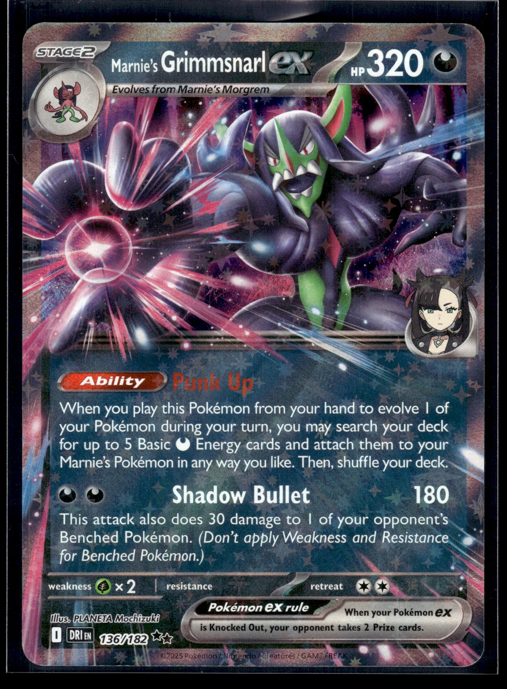 Marnie's Grimmsnarl ex #136/182 Destined Rivals VLP
