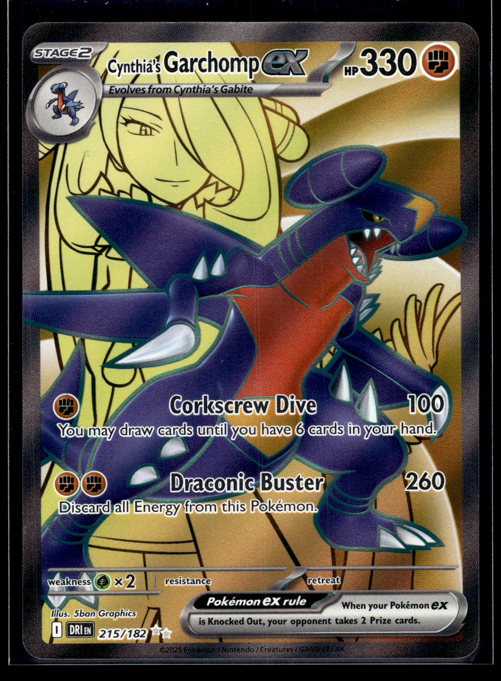 Cynthia's Garchomp ex #215/182 Destined Rivals NM