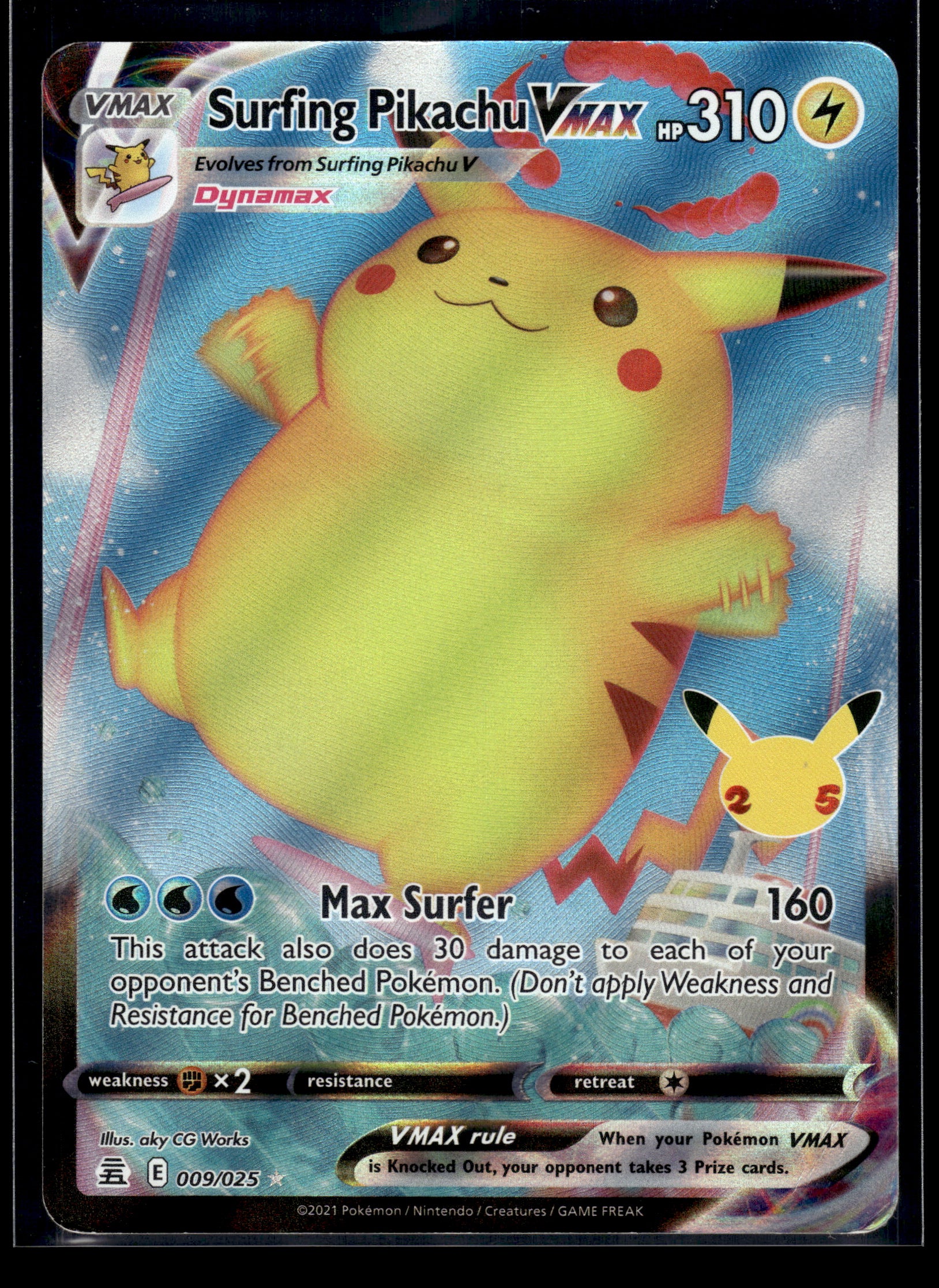 Surfing Pikachu VMAX #009/025 Celebrations LP