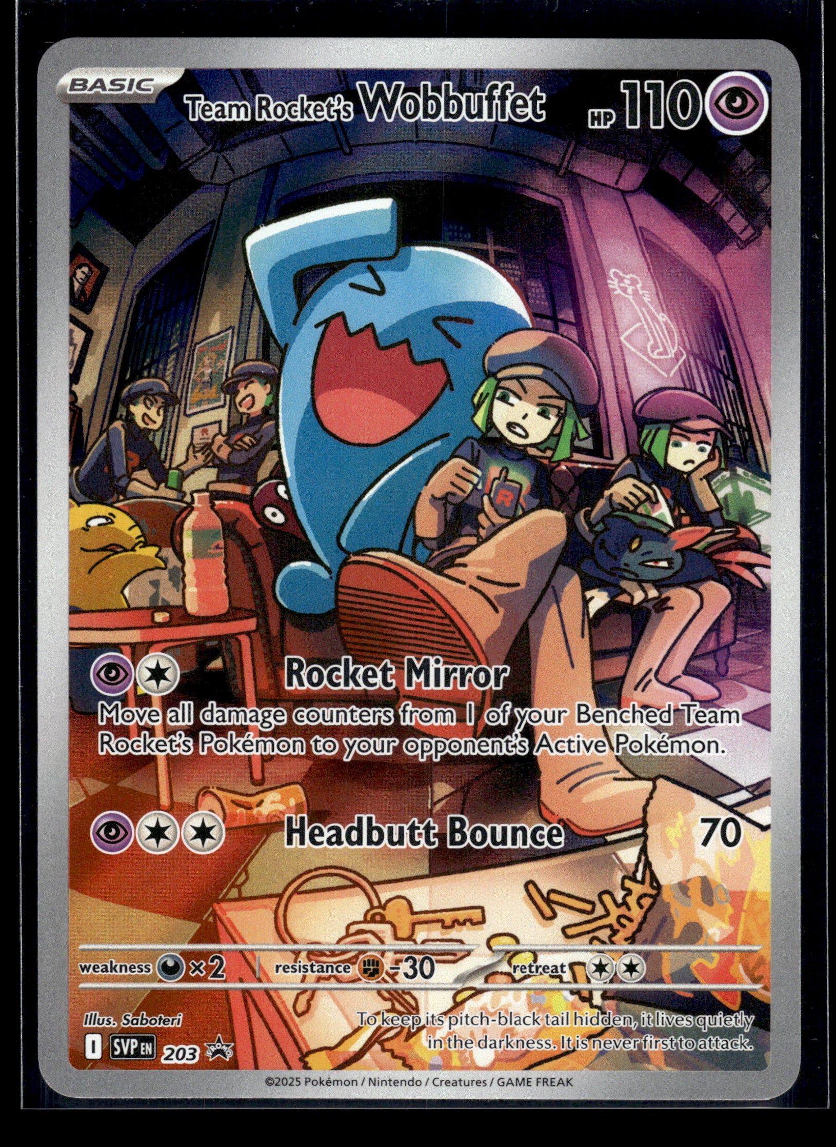 Team Rocket's Wobbuffet #203 Scarlet & Violet Promo Cards LP