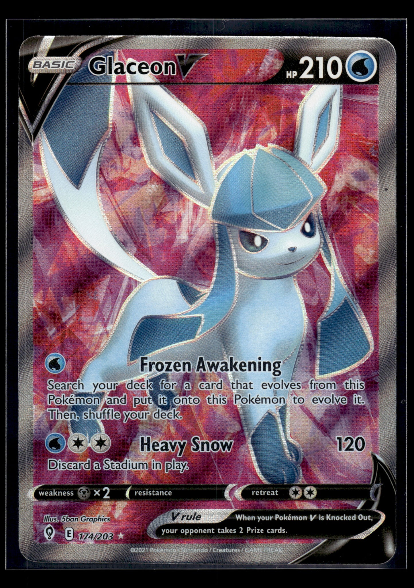 Glaceon V #174/203 Evolving Skies LP