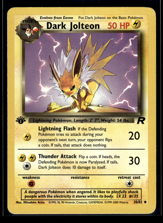 Dark Jolteon #38/82 1st Edition Team Rocket LP