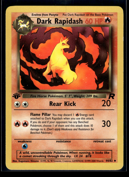 Dark Rapidash #44/82 1st Edition Team Rocket LP
