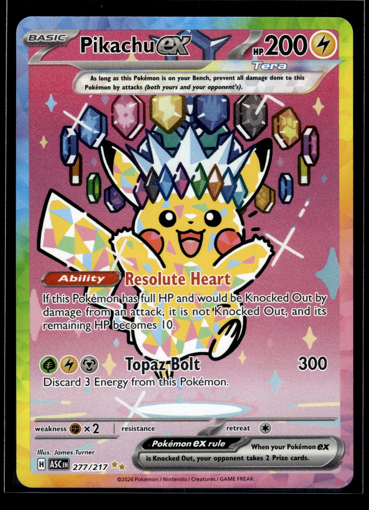 Pikachu ex #277/217 Ascended Heroes NM