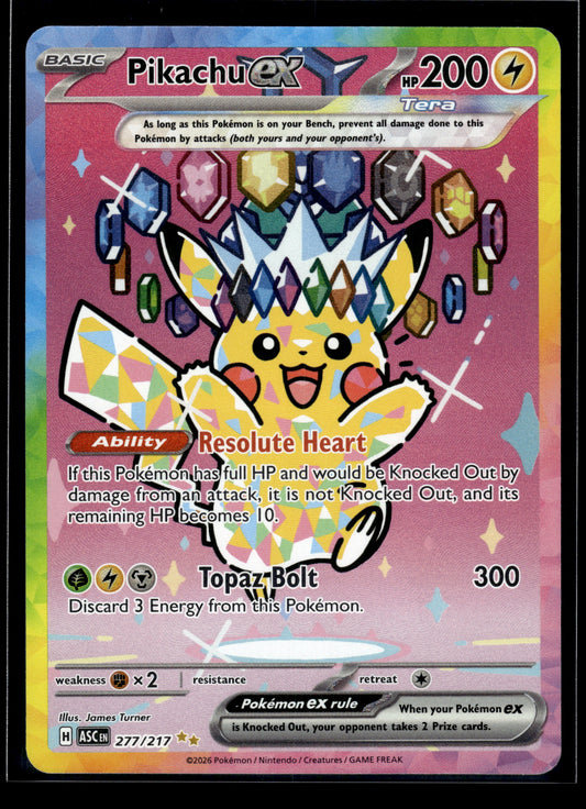Pikachu ex #277/217 Ascended Heroes NM