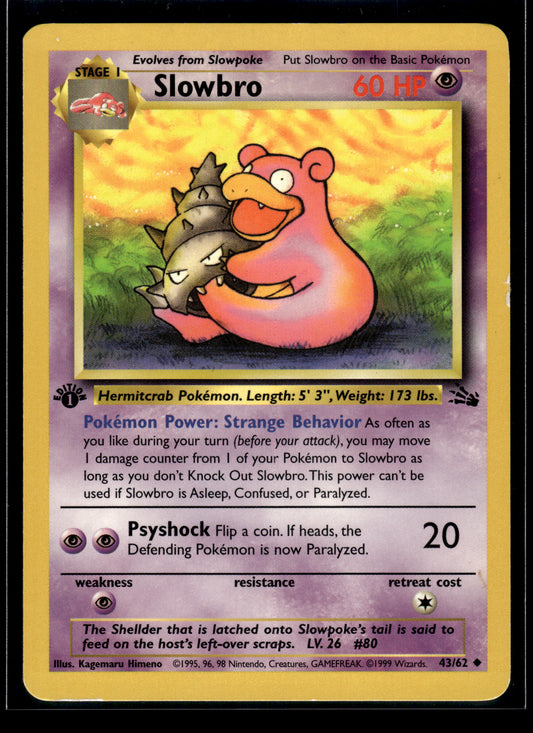 Slowbro #43/62 1st Edition Fossil LP