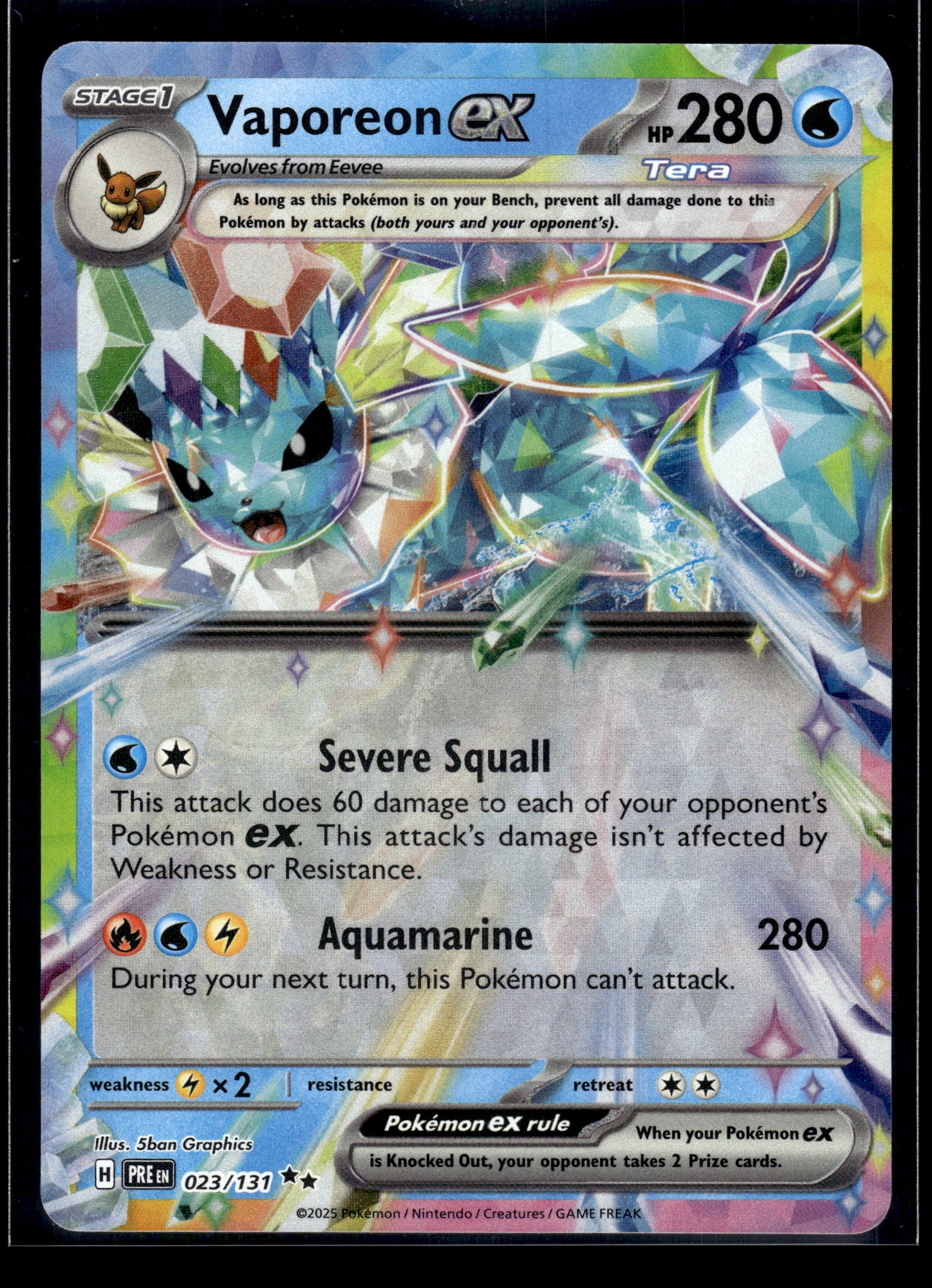 Vaporeon ex #023/131 Prismatic Evolutions NM