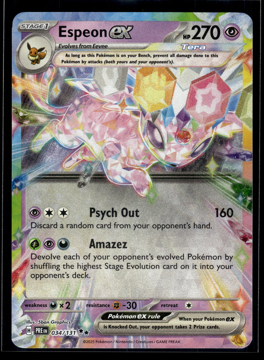 Espeon ex #034/131 Prismatic Evolutions VLP