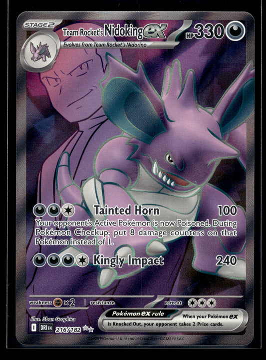 Team Rocket's Nidoking ex #216/182 Destined Rivals NM