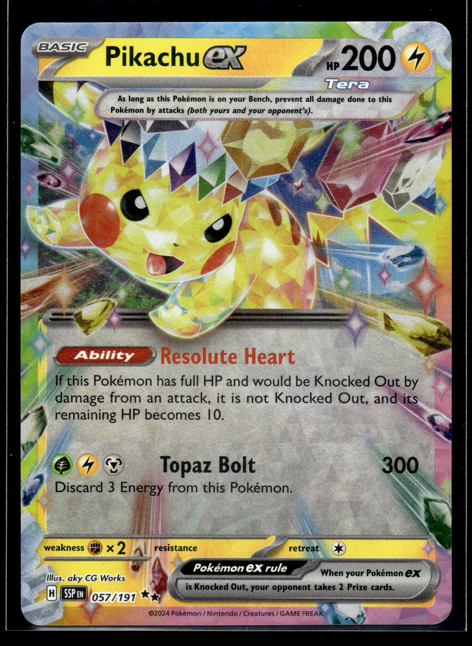 Pikachu ex #057/191 Surging Sparks NM