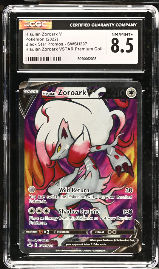 CGC 8.5 Hisuian Zoroark V #SWSH297 2022 Black Star Promo
