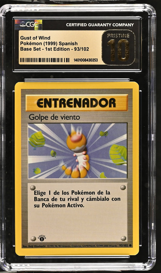 CGC 10 Gust of Wind #93/102 Spanish Base Set - 1st Edition