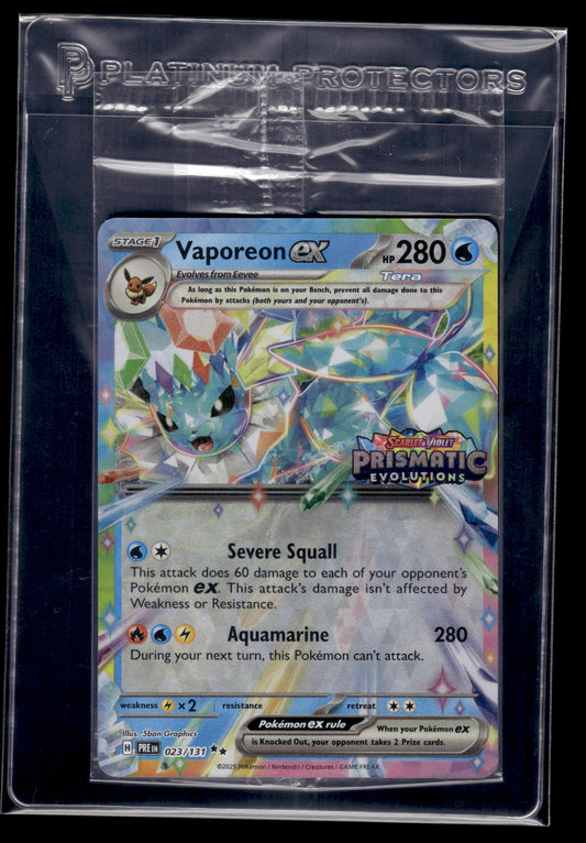 Vaporeon ex #023/131 SEALED STAMPED Prismatic Evolutions VLP