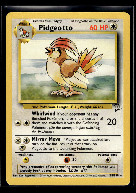 Pidgeotto #028/130 Base Set 2 LP
