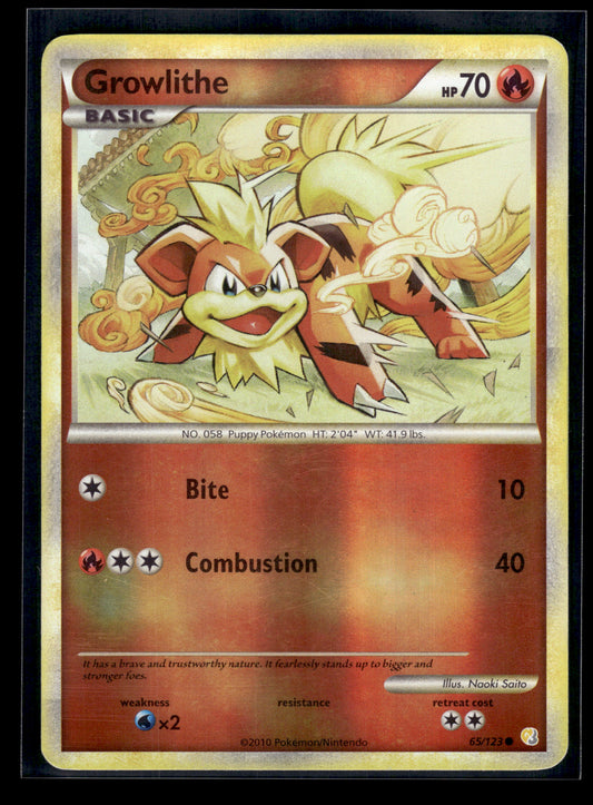 Growlithe #65/123 Reverse Holo HeartGold SoulSilver MP