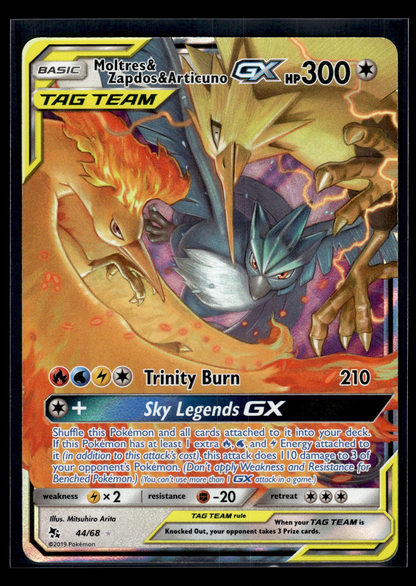 Moltres & Zapdos & Articuno GX #44/68 Hidden Fates LP