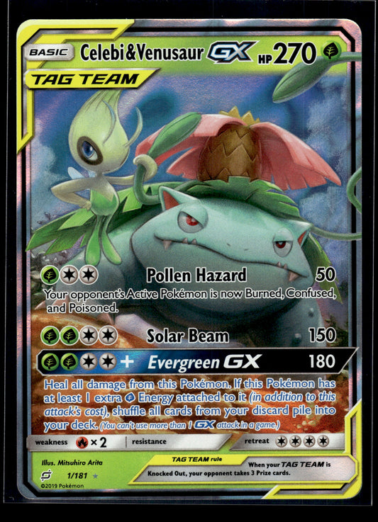 Celebi & Venusaur GX #1/181 Team Up LP