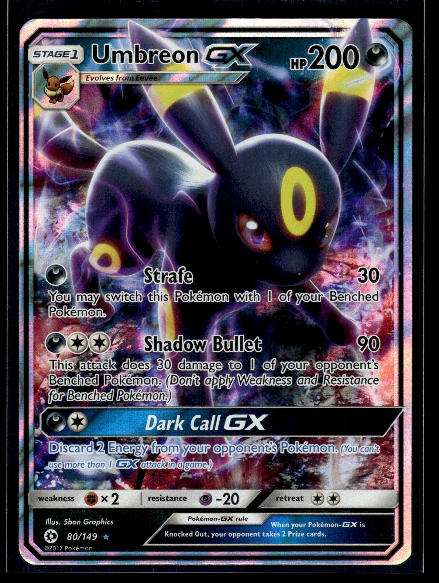 Umbreon GX #80/149 Sun & Moon Base Set LP