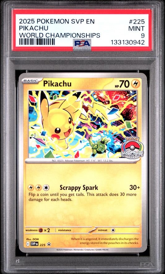 PSA 9 Pikachu #225 Sv Black Star Promo