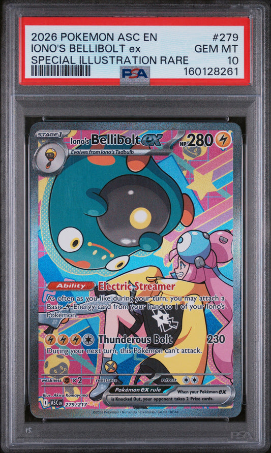 PSA 10 Iono's Bellibolt Ex #279 Ascended Heroes