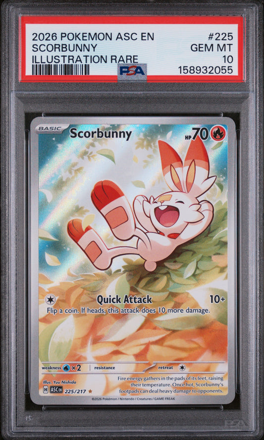 PSA 10 Scorbunny #225 Ascended Heroes