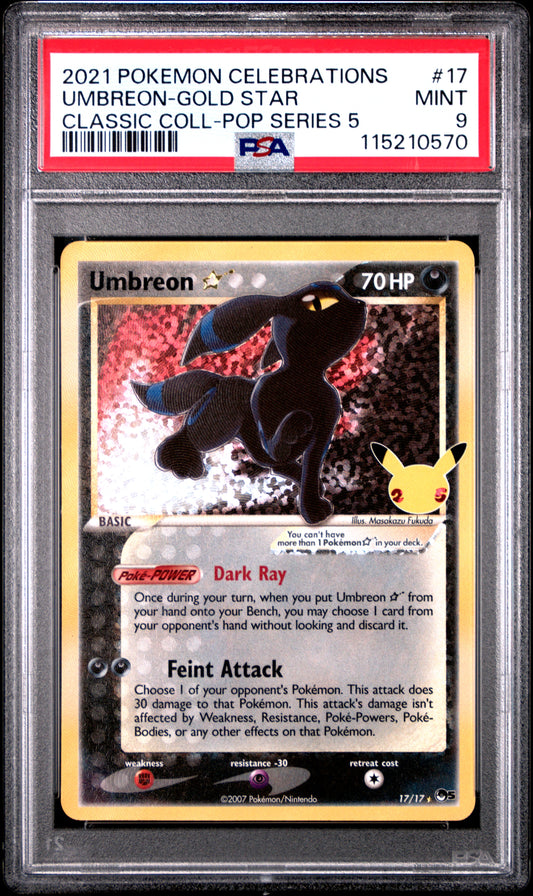 PSA 9 Umbreon-Gold Star #17 Celebrations