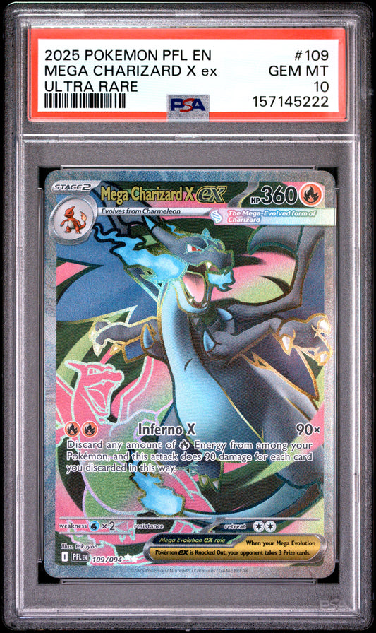 PSA 10 Mega Charizard X Ex #109 Phantasmal Flames