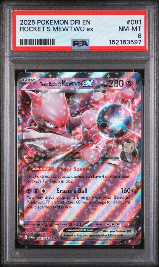 PSA 8 Rocket'S Mewtwo Ex #081 Destined Rivals