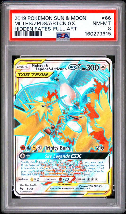 PSA 8 Mltrs/Zpds/Artcn.Gx #66 Hidden Fates