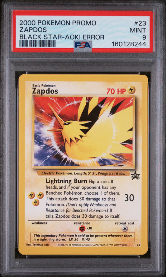 PSA 9 Zapdos #23 Promo Black Star