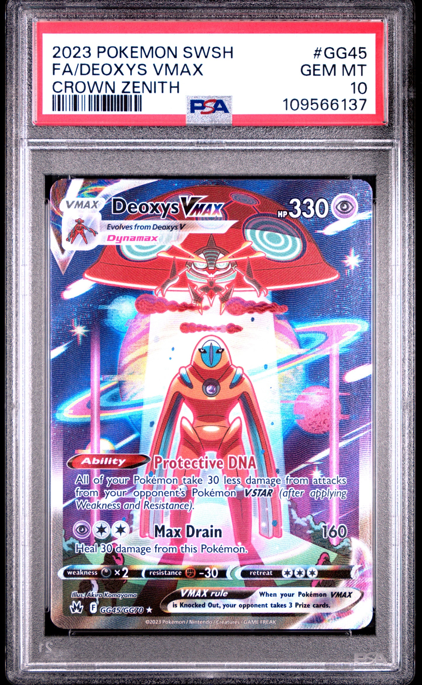 PSA 10 Deoxys Vmax #GG45 Crown Zenith