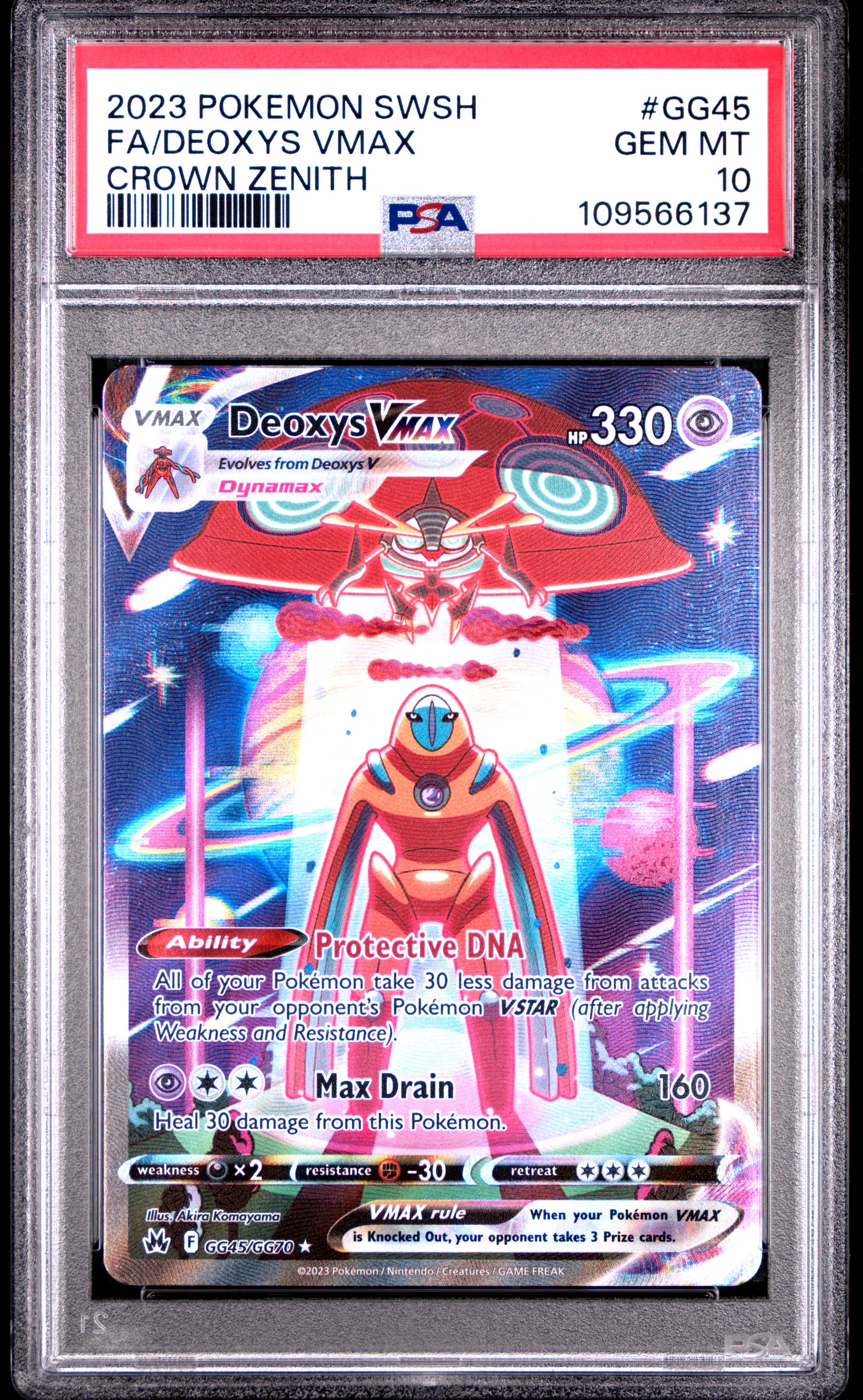 PSA 10 Deoxys Vmax #GG45 Crown Zenith