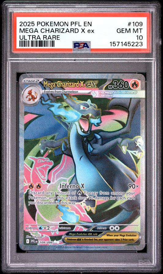 PSA 10 Mega Charizard X Ex #109 Phantasmal Flames