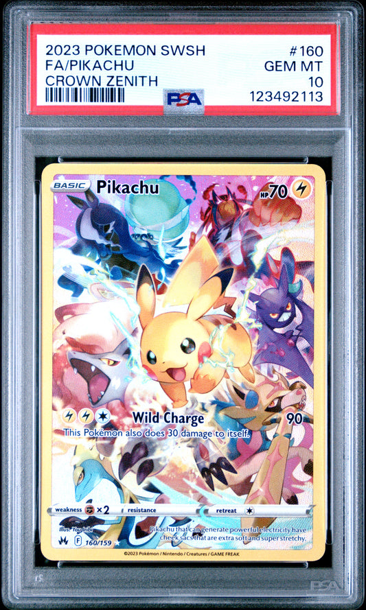 PSA 10 Pikachu #160 Crown Zenith