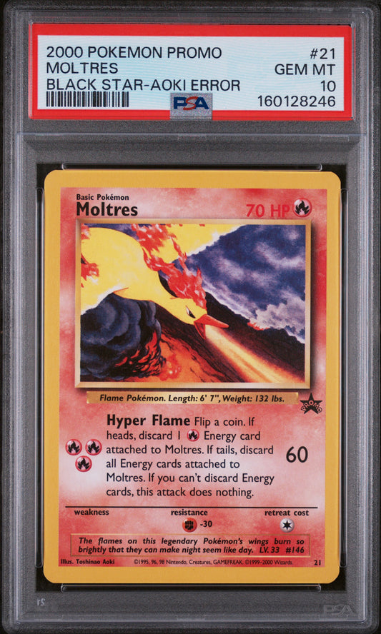 PSA 10 Moltres #21 Promo Black Star