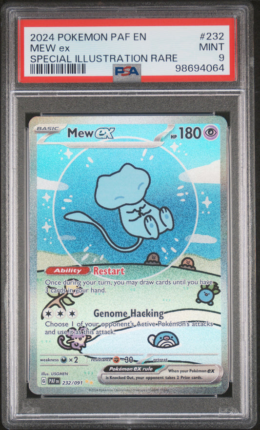 PSA 9 Mew Ex #232 Paldean Fates