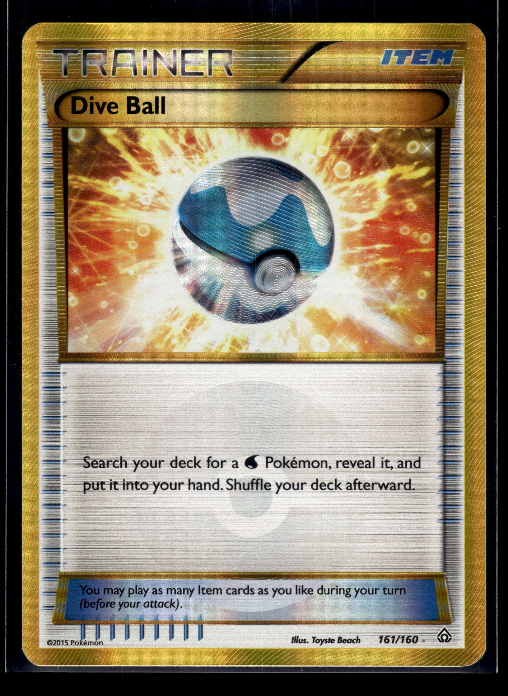 Dive Ball (Secret Rare) #161/160 XY - Primal Clash LP