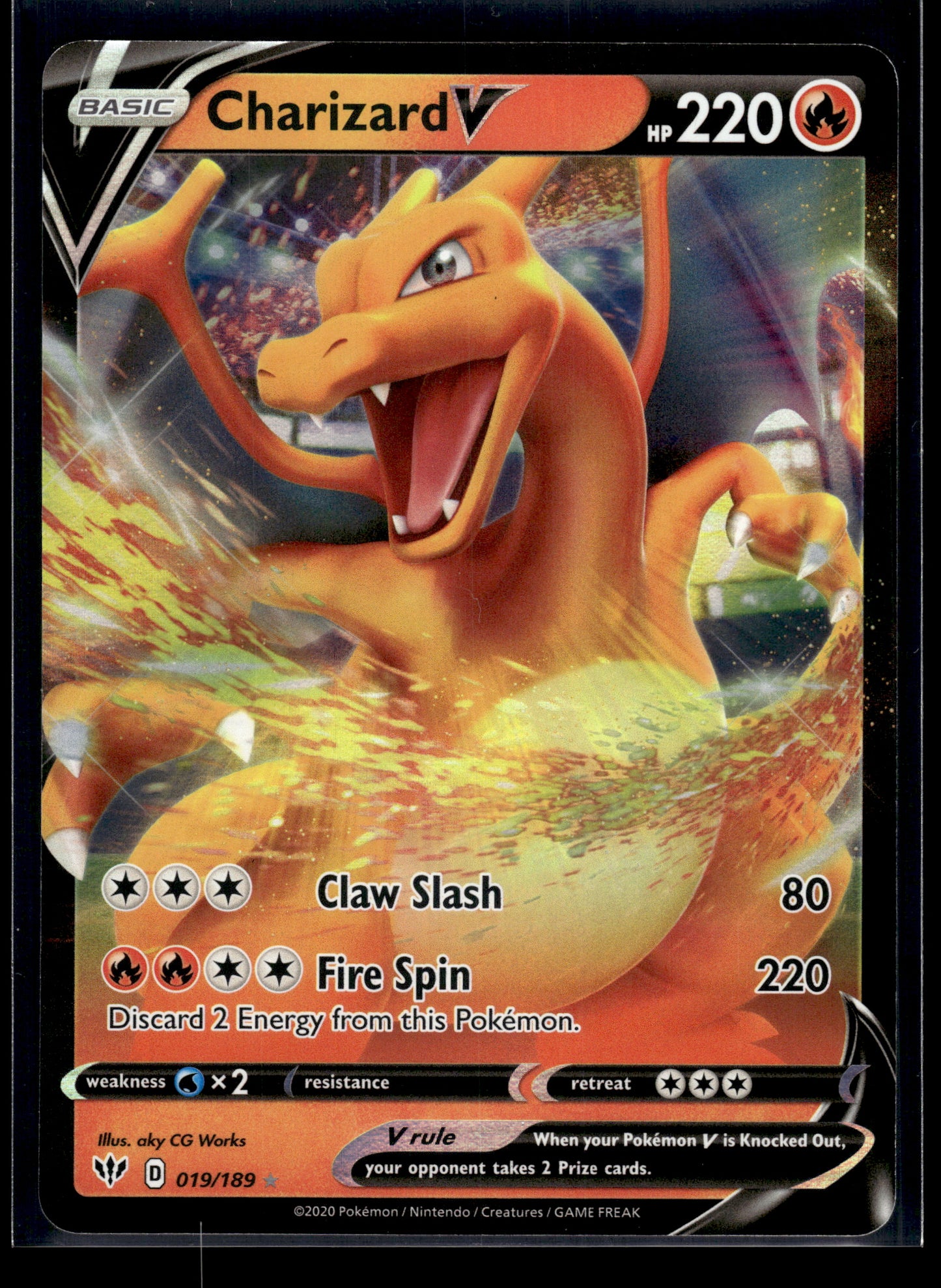 Charizard V #019/189 Darkness Ablaze LP