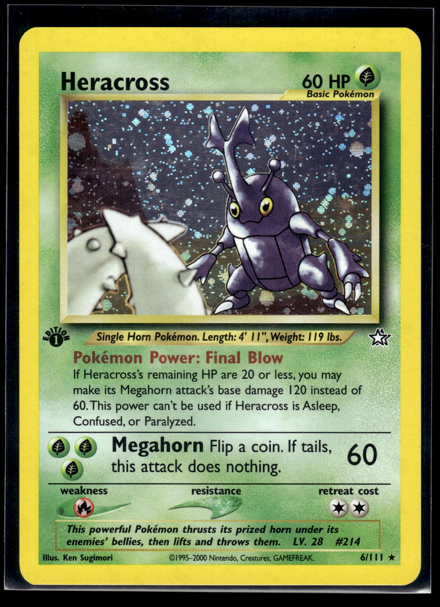 Heracross #006/111 1st Edition Neo Genesis LP