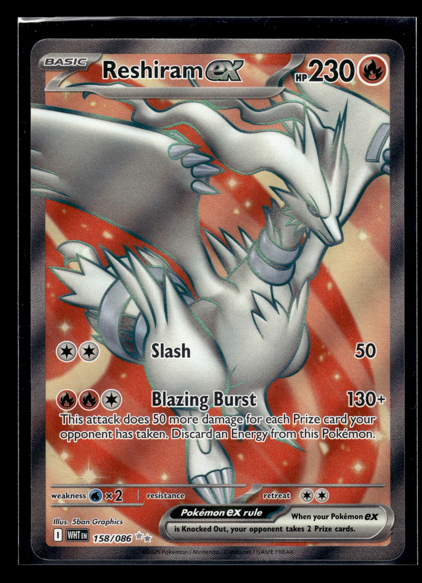 Reshiram ex #158/086 White Flare NM