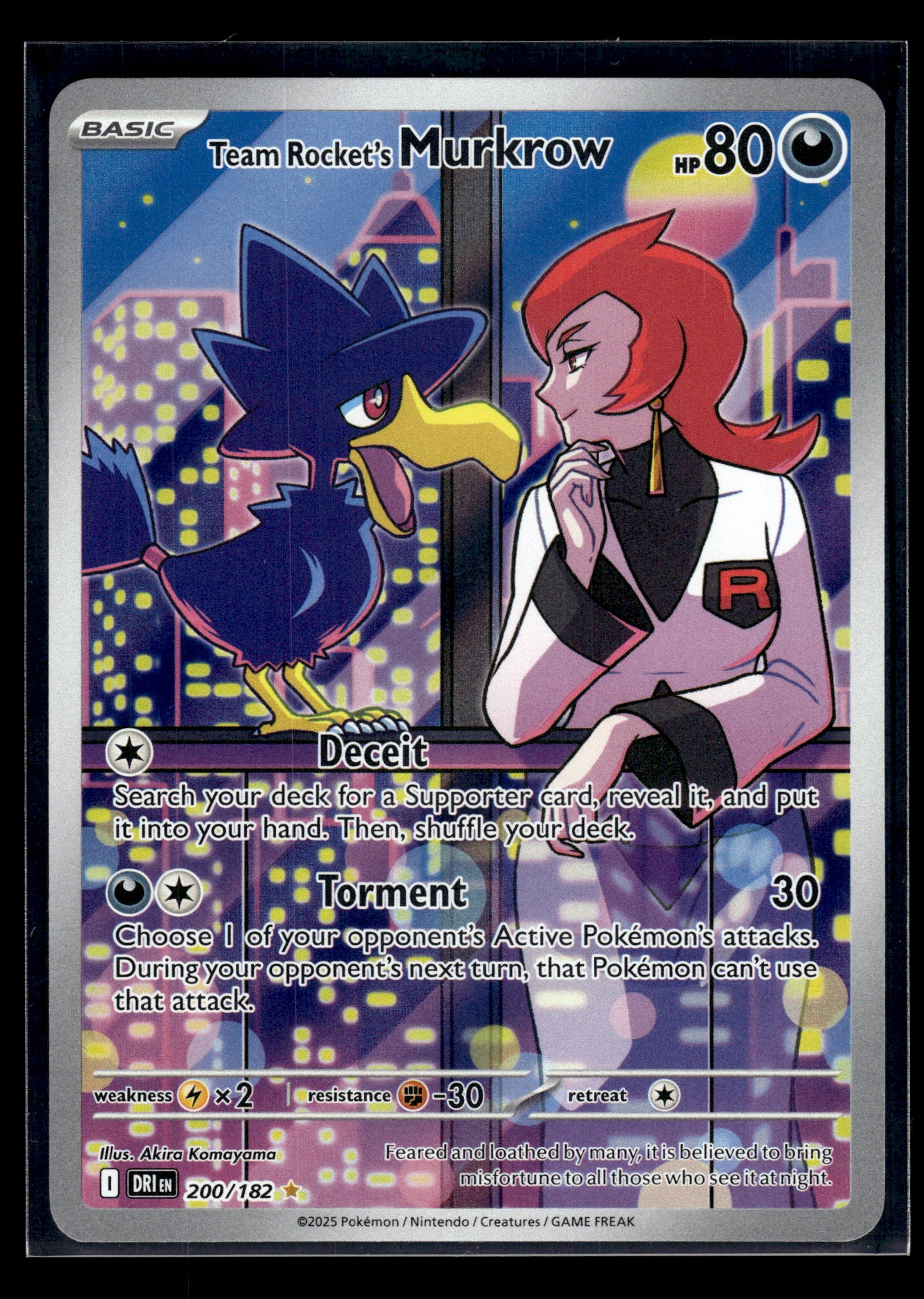 Team Rocket's Murkrow #200/182 Destined Rivals LP