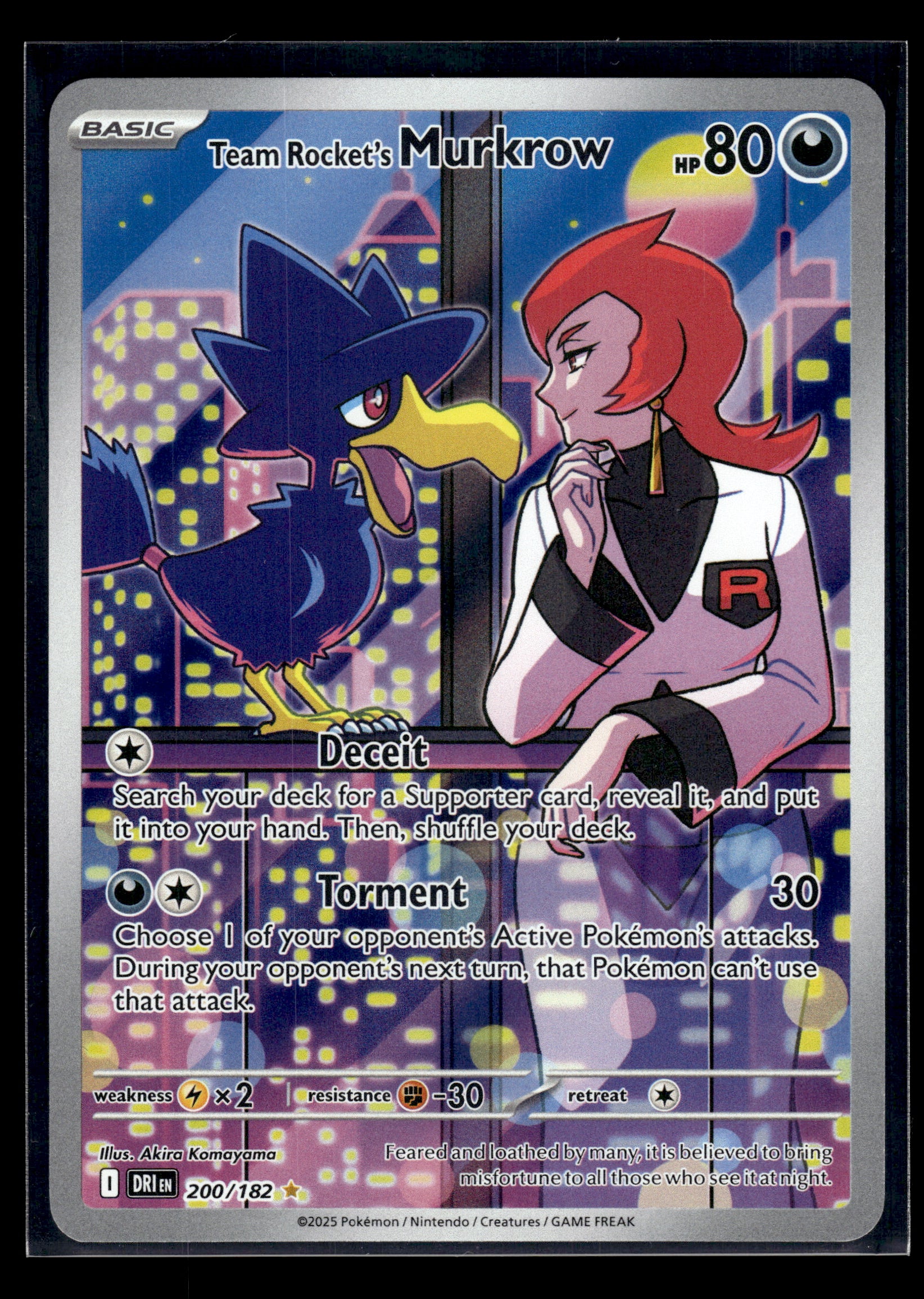 Team Rocket's Murkrow #200/182 Destined Rivals LP