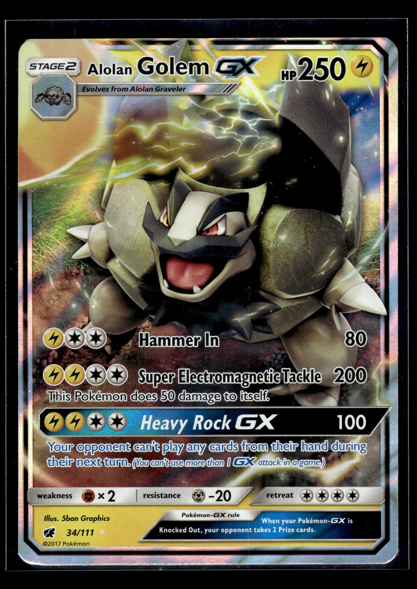 Alolan Golem GX #34/111 SM - Crimson Invasion MP