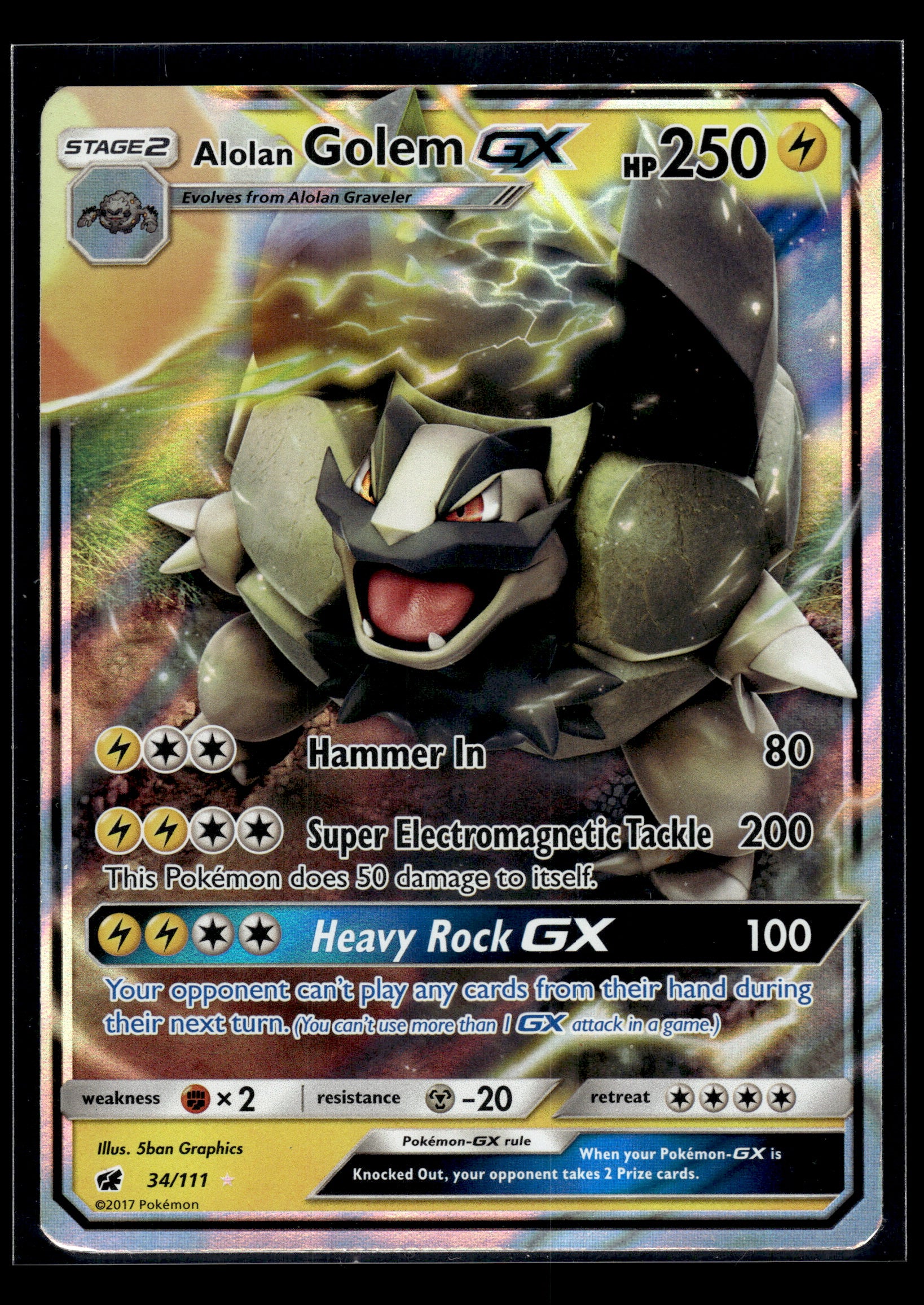 Alolan Golem GX #34/111 SM - Crimson Invasion MP