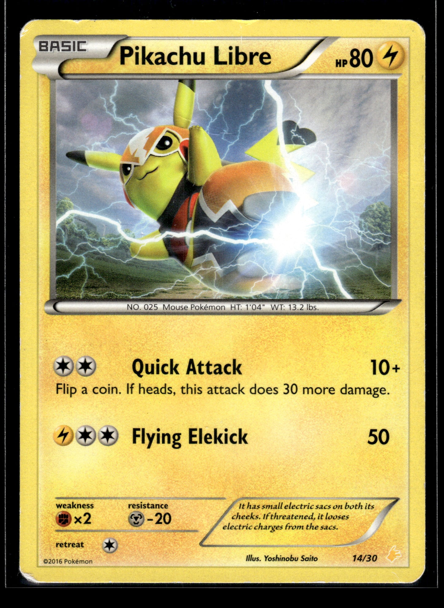 Pikachu Libre #14/30 XY Trainer Kit: Pikachu Libre & Suicune HP