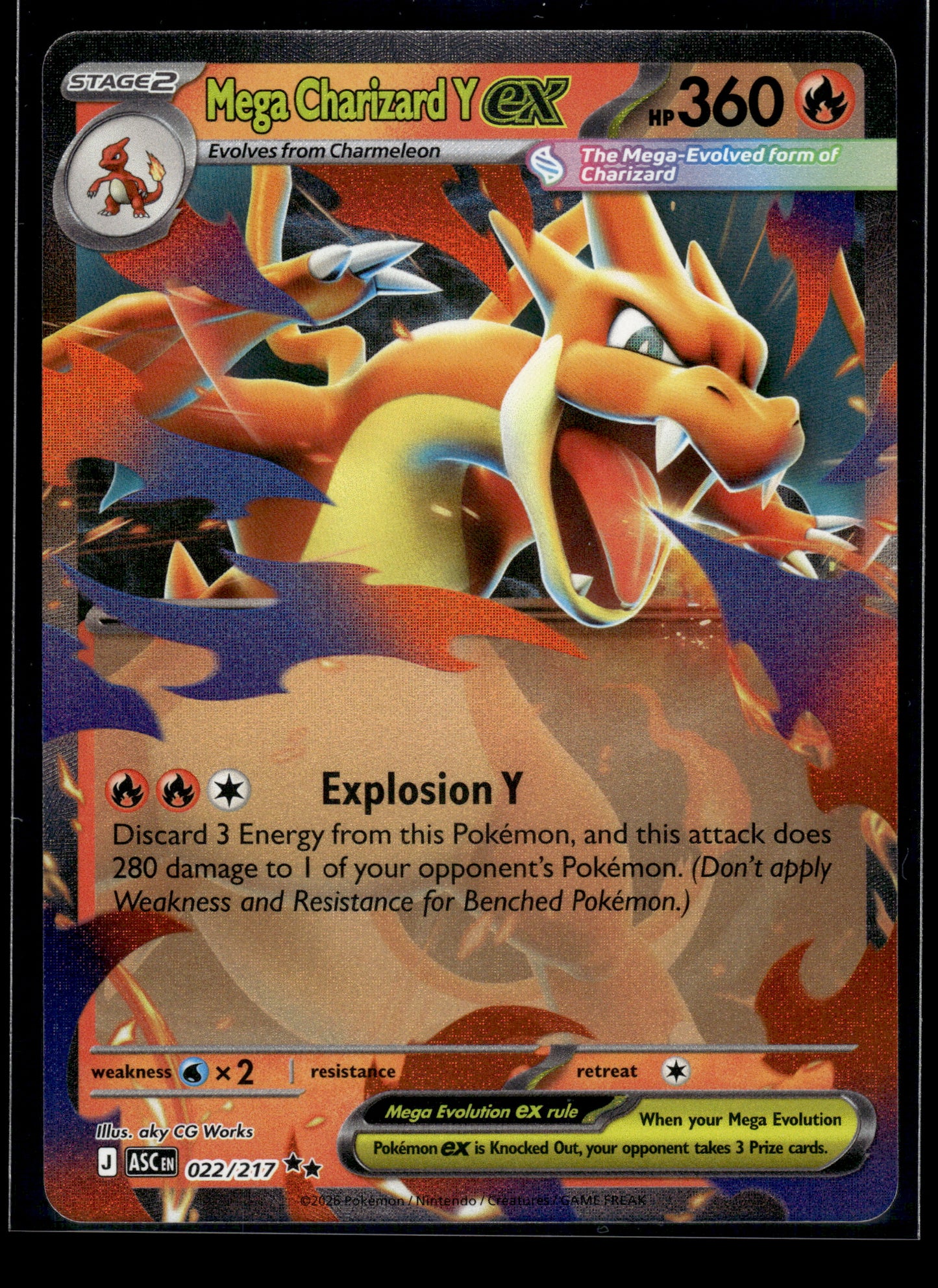 Mega Charizard Y ex #022/217 Ascended Heroes NM