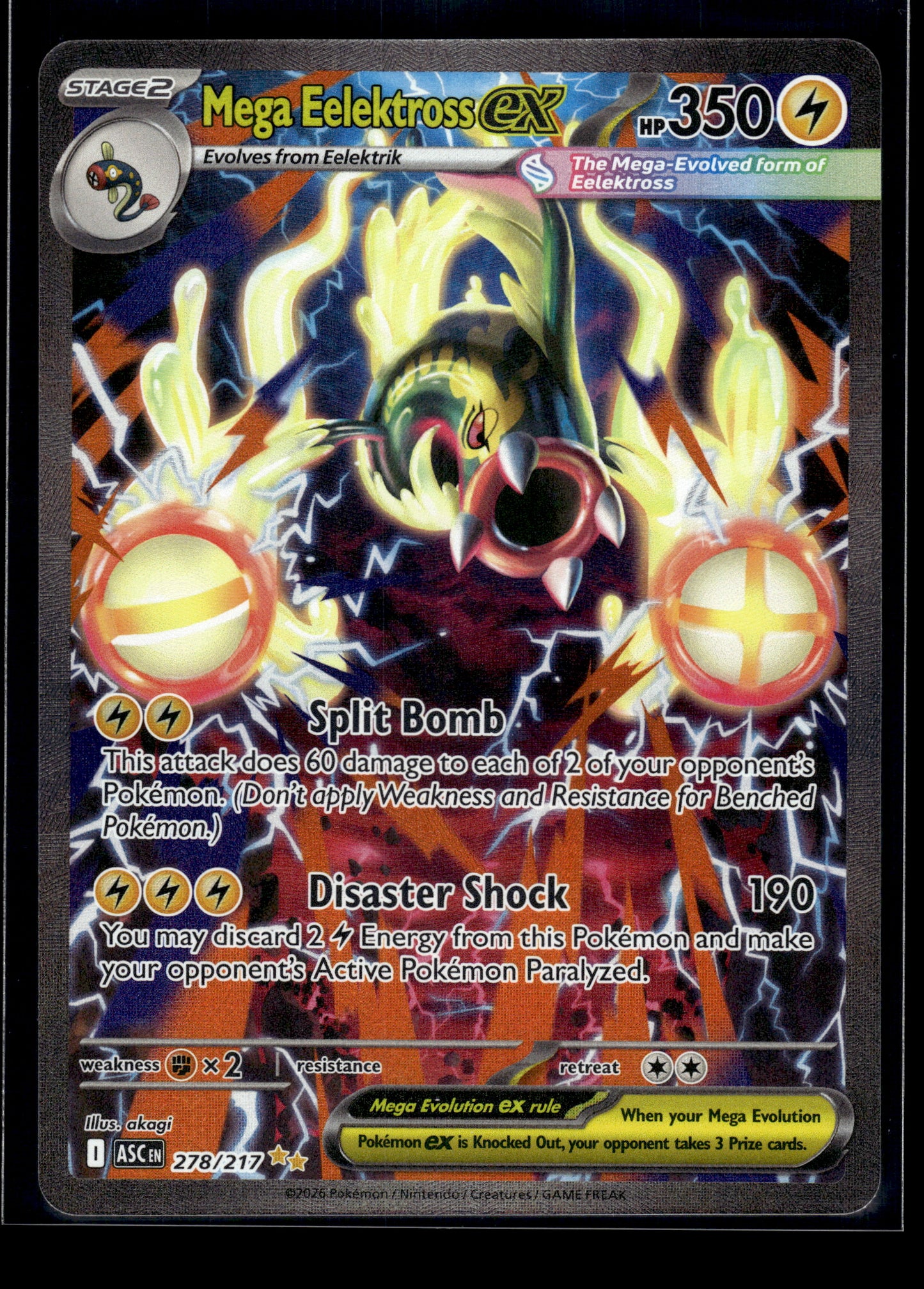 Mega Eelektross ex #278/217 Ascended Heroes NM
